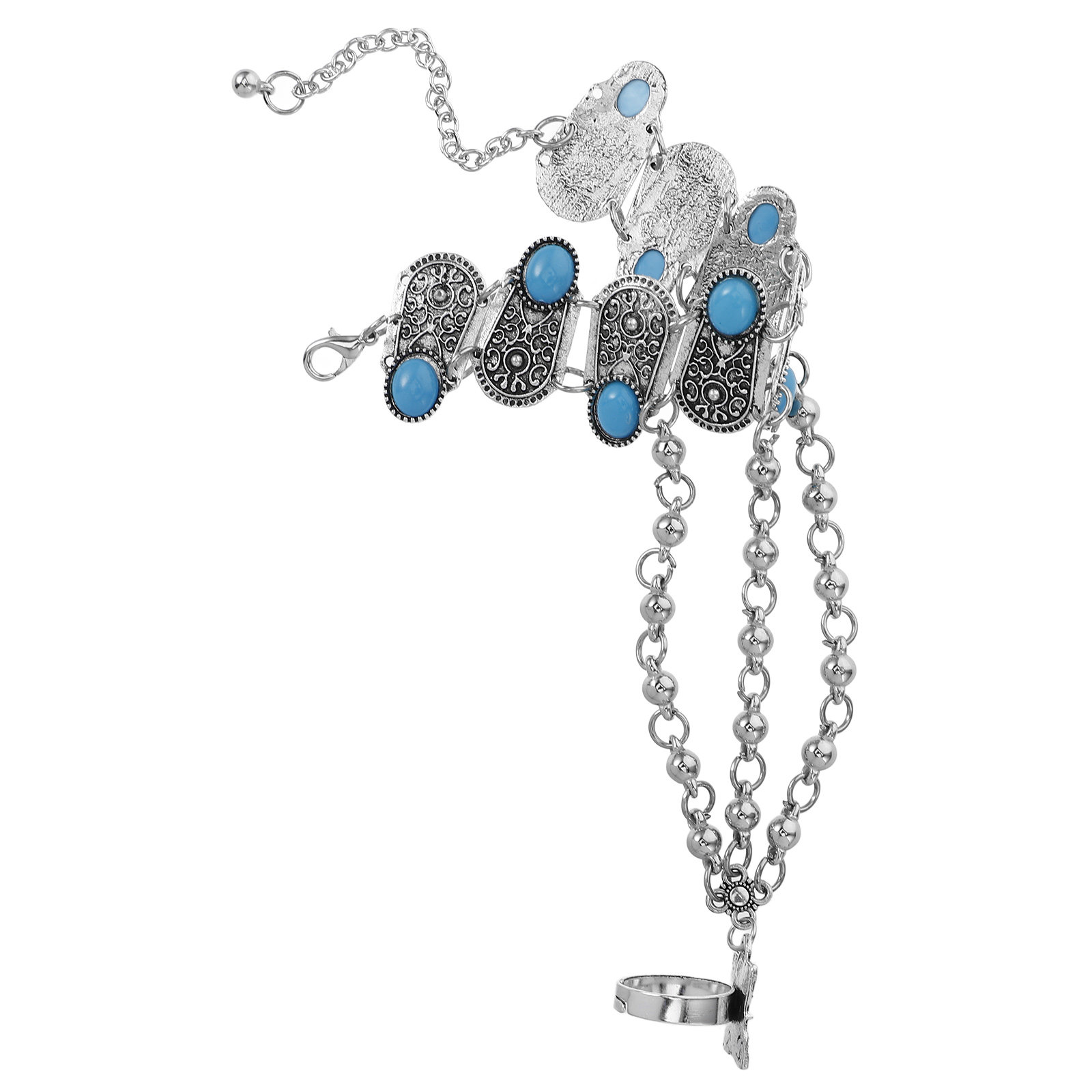 Body Jewelry Rings - Boho Hand Chain Bracelet Vintage Turquoise