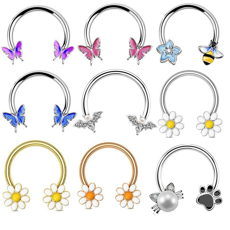 Body Jewelry La - Fashion Pink Butterfly Stainless Steel Nose