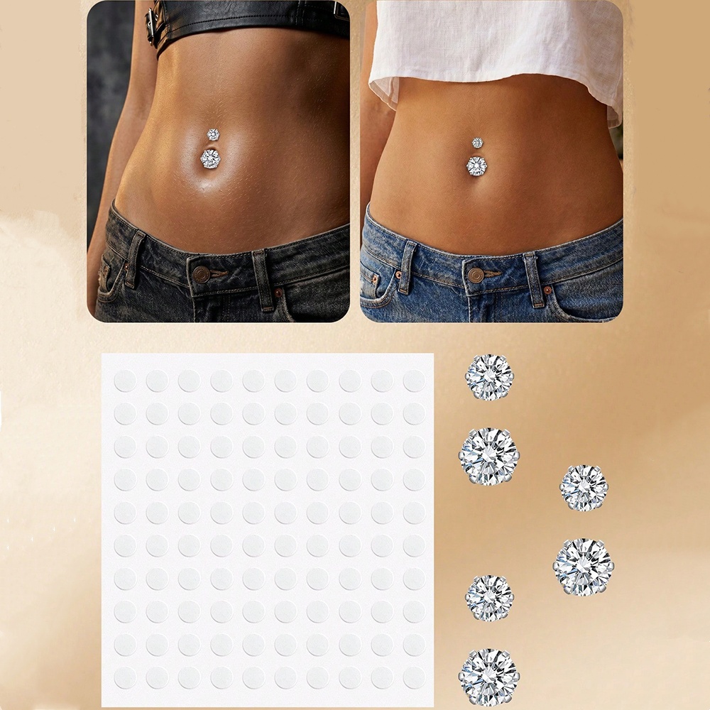 Body Jewelry Rings - Fake Belly Piercing Cubic Zirconia Fake