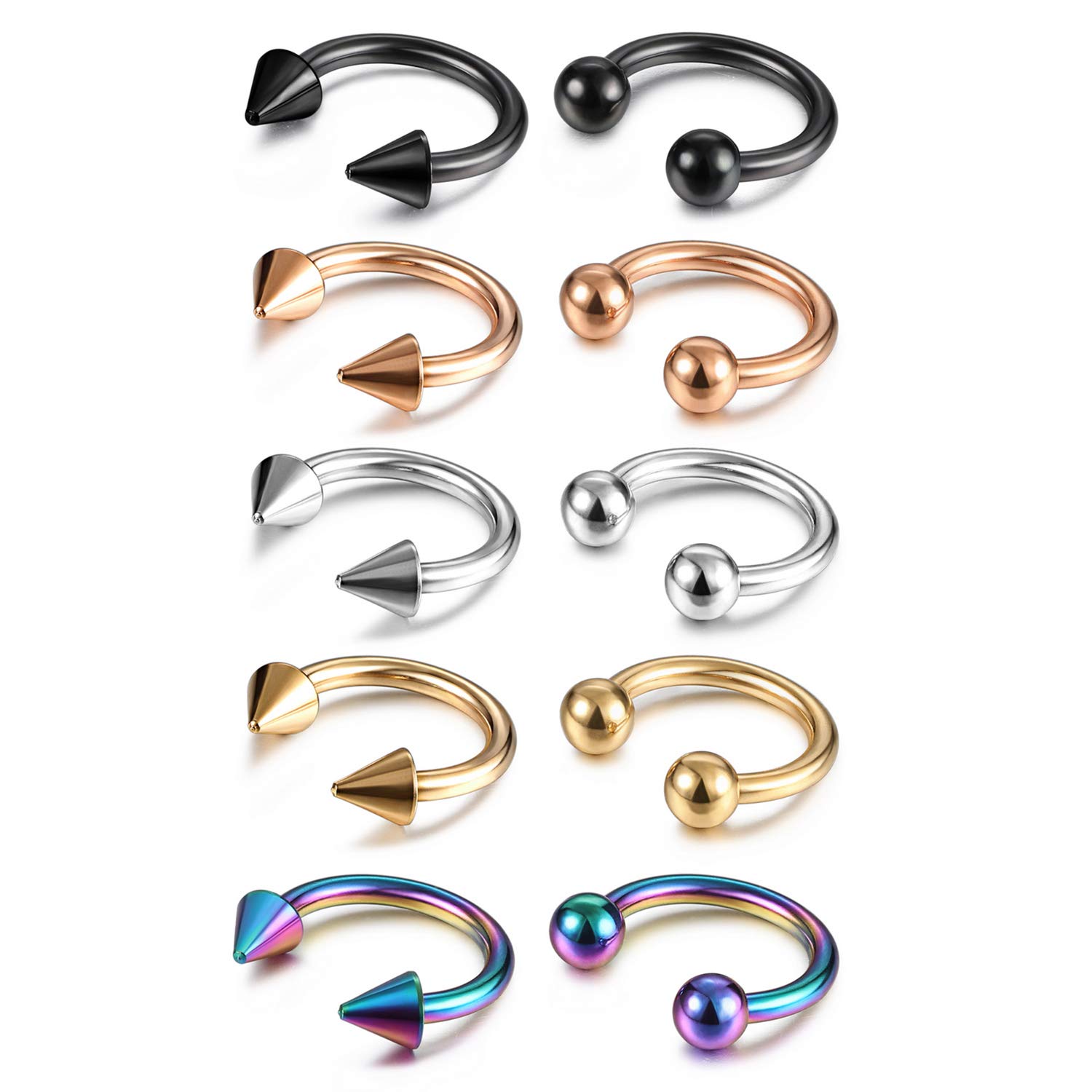 Body Jewelry Changing Kit - 14G 16G Septum Jewelry Surgical Steel