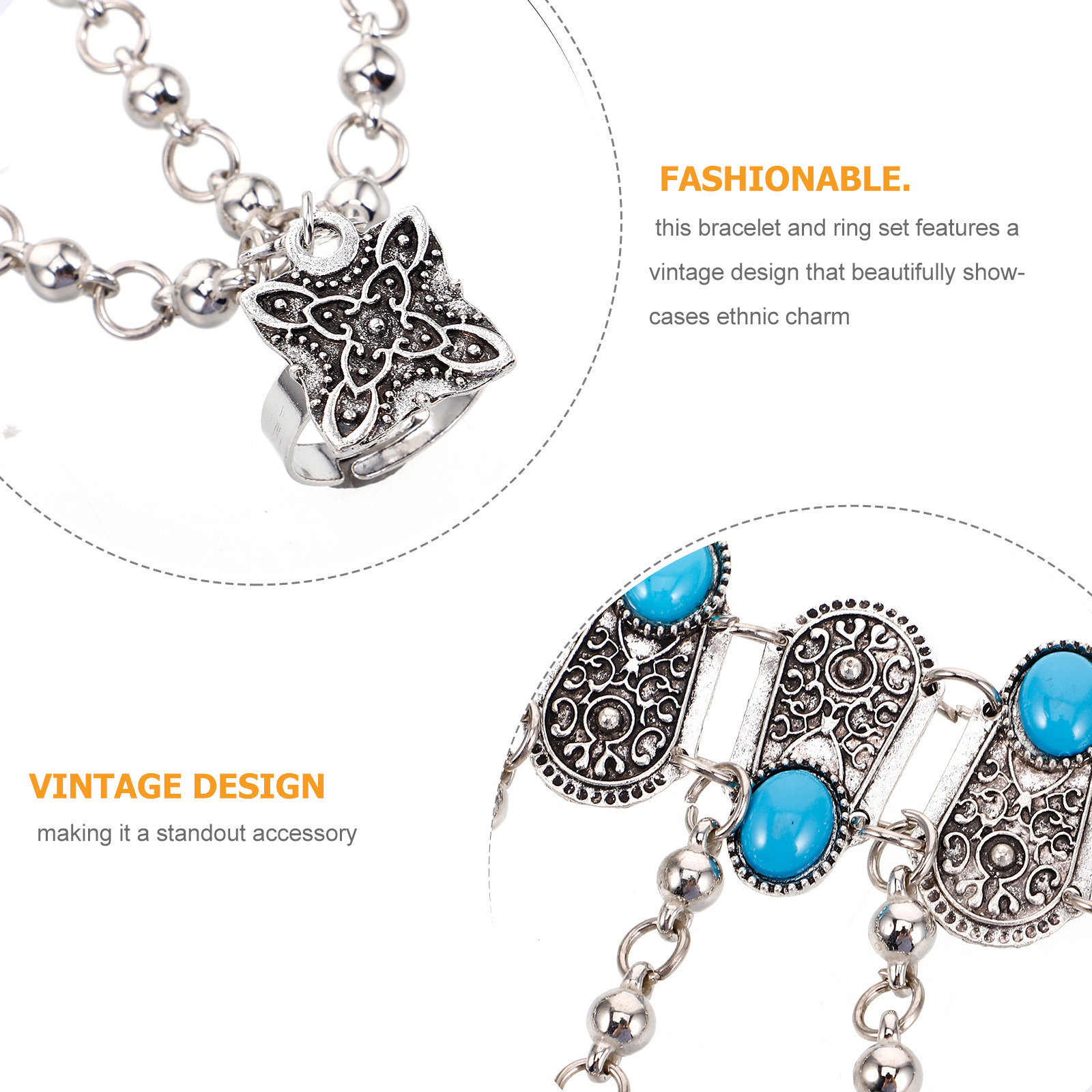 Boho Hand Chain Bracelet Vinta - Body Jewelry Rings review and price