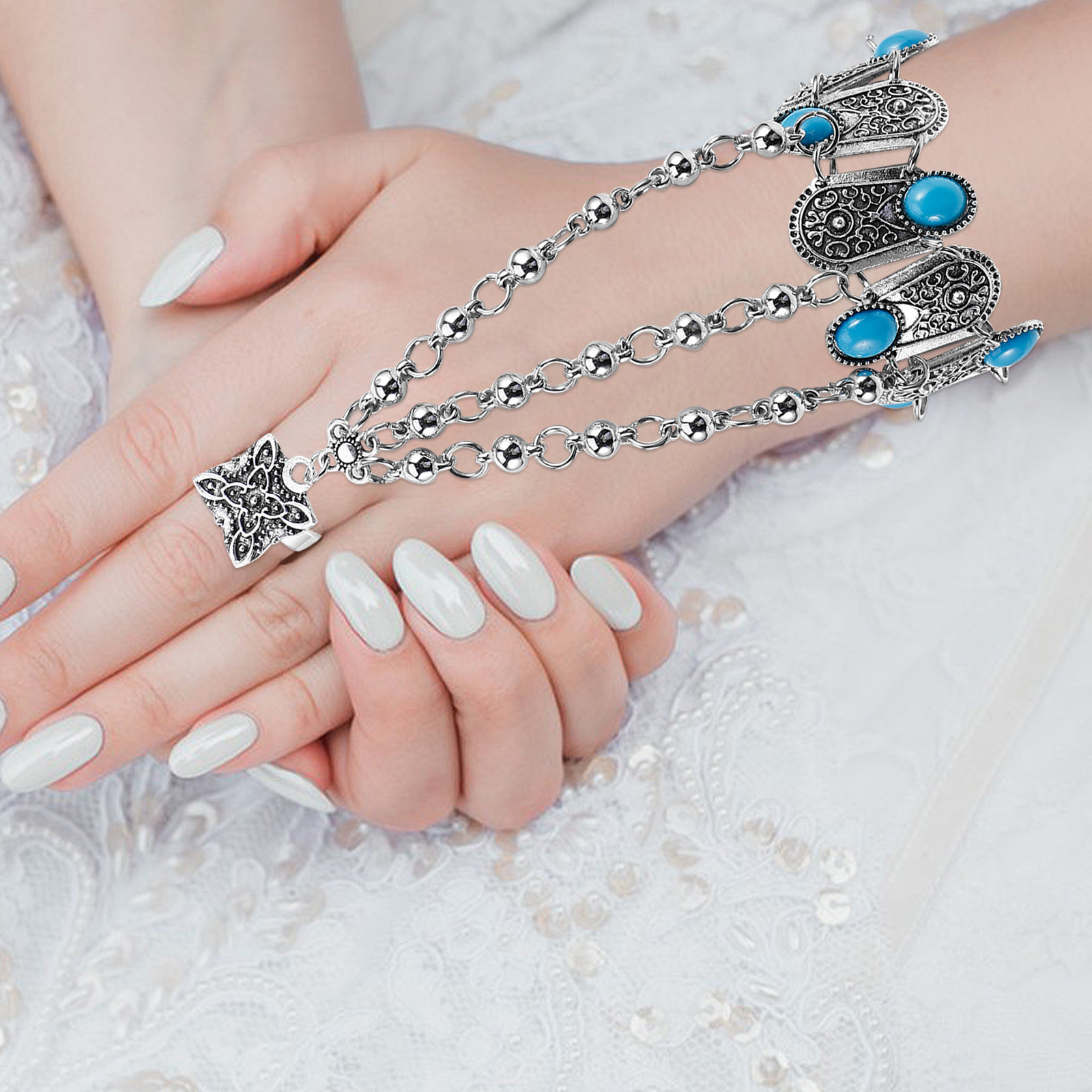 Boho Hand Chain Bracelet Vinta - Body Jewelry Rings review and price