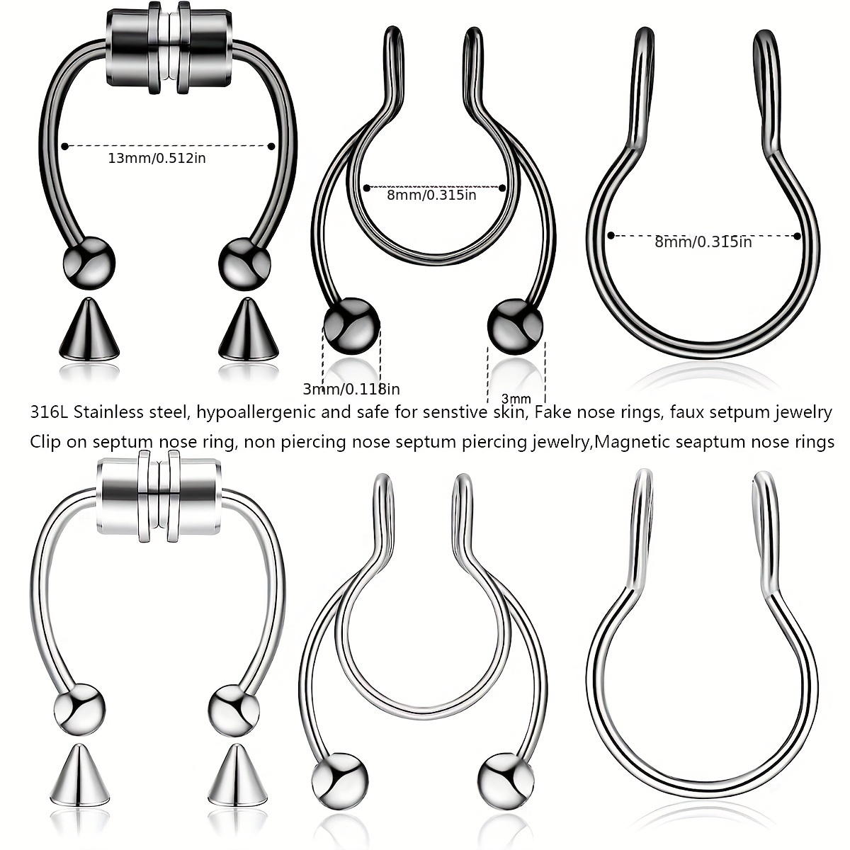 1Pcs/3Pcs Men Stainless Steel  - Body Jewelry Changing Kit review and price