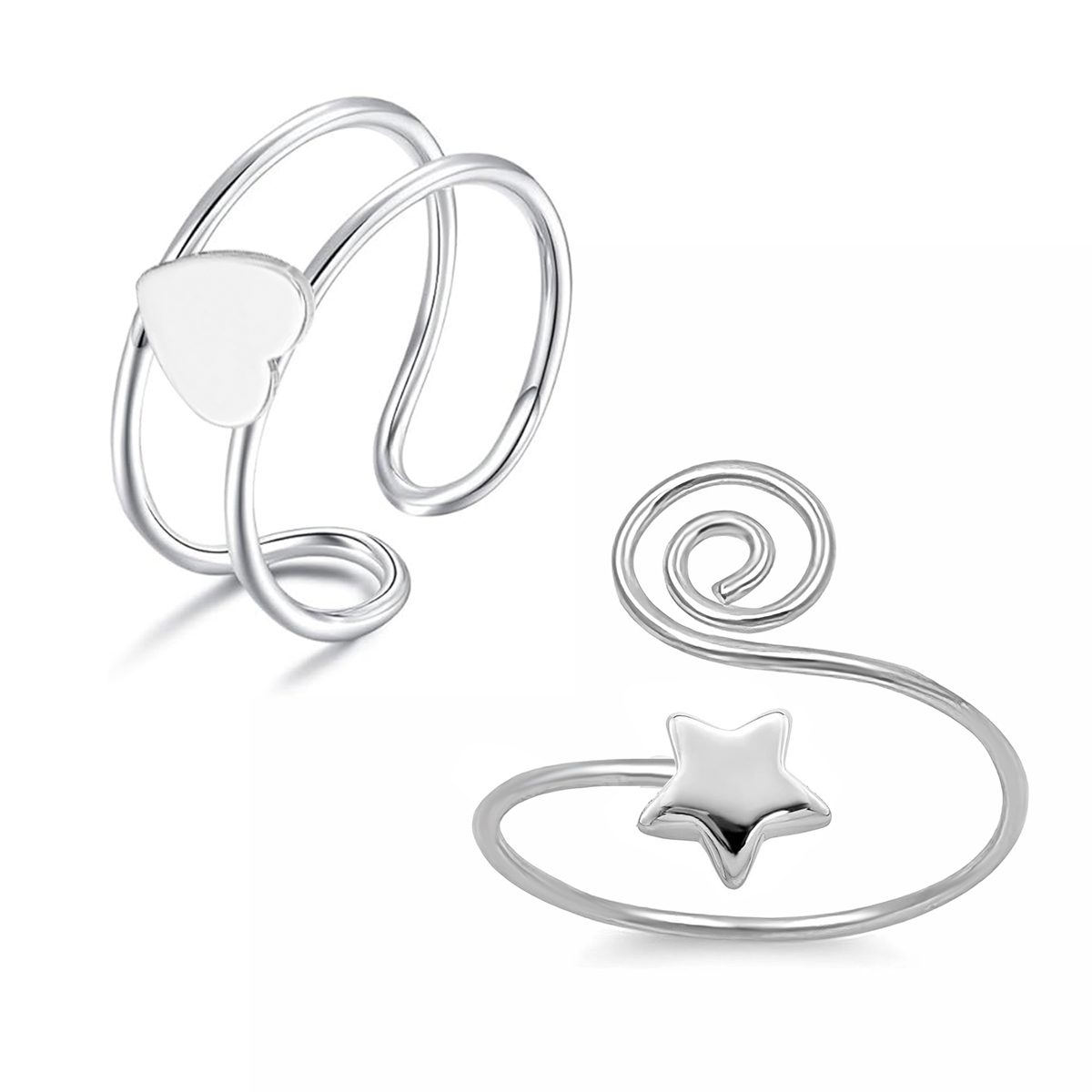 Adjustable Heart Star Toe Ring - Body Jewelry Rings review and price