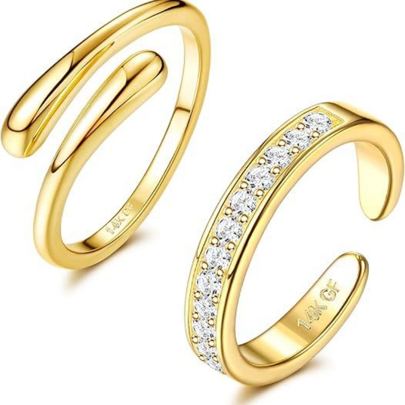 14K Gold-Plated Adjustable Zir - Body Jewelry Rings review and price