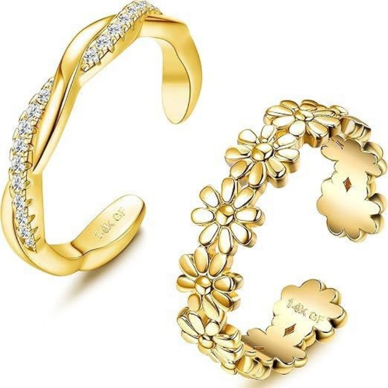 14K Gold-Plated Adjustable Zir - Body Jewelry Rings review and price