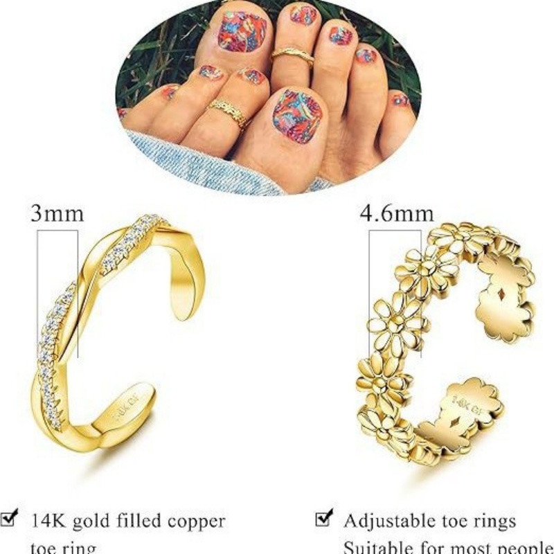 14K Gold-Plated Adjustable Zir - Body Jewelry Rings review and price
