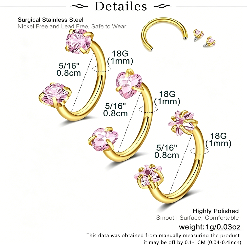 Horseshoe Nose Rings for Women - Body Jewelry Changing Kit review and price