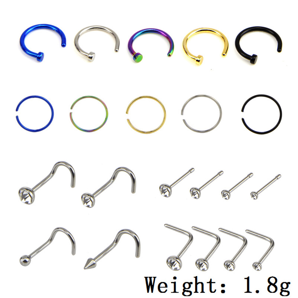 22Pcs Stainless Steel Nose Rin - Body Jewelry Ideas review and price